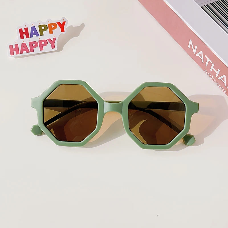 Kids Vintage Round UV400 Sunglasses Frosted Acrylic Fashion Shades