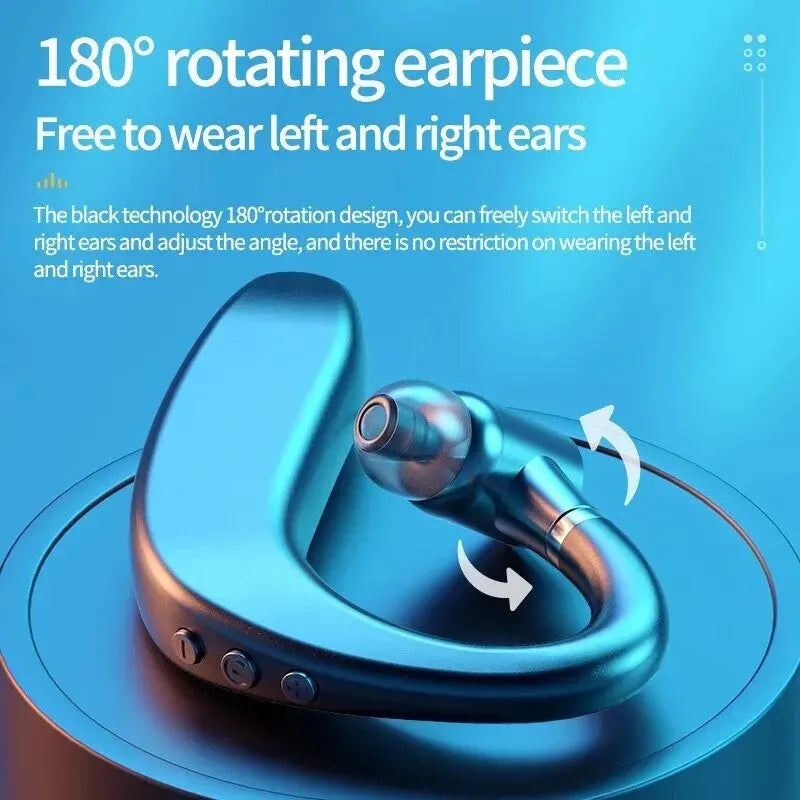 Wireless Bluetooth Headset Single Earbud Long Battery Life Business Earpiece