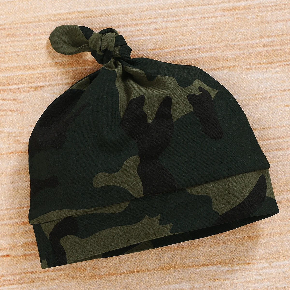 Newborn Baby Boy Summer Outfit Romper + Camouflage Pants + Hat 3PCS Set