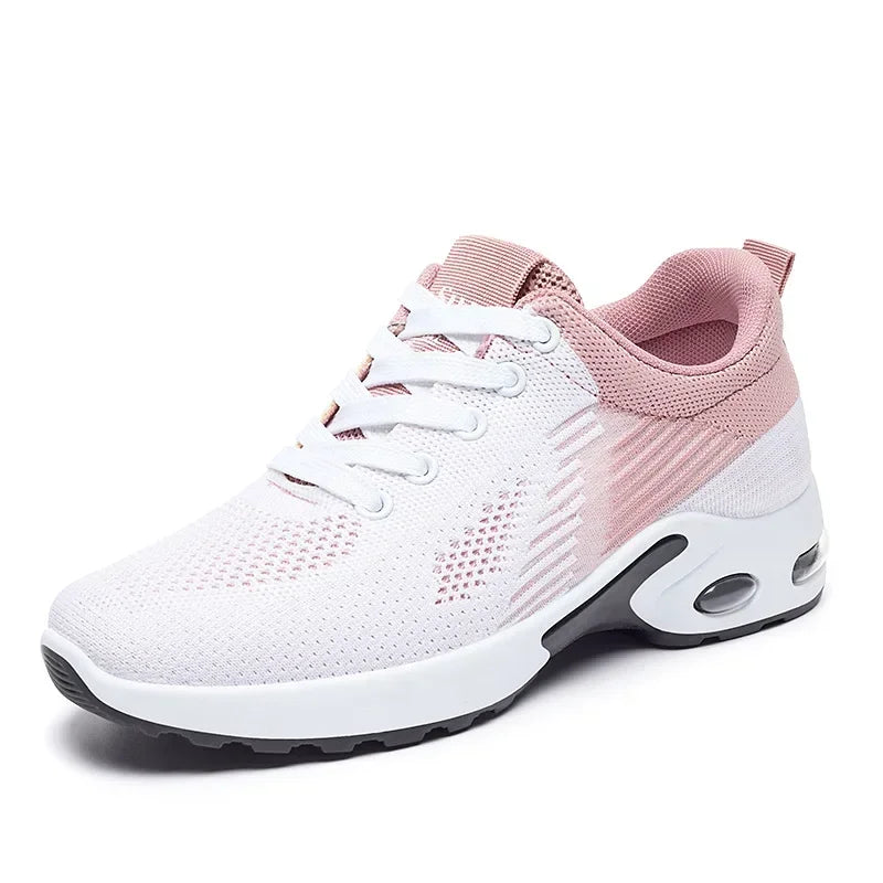 unisex Air Cushion Running Shoes Breathable Mesh Lace-Up Trainers