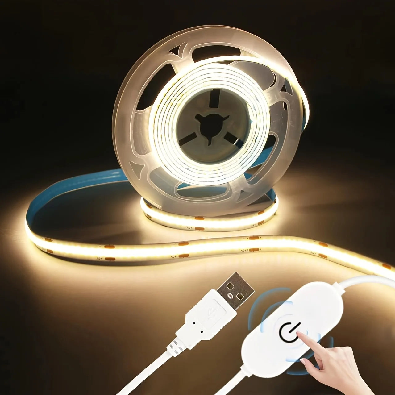 LED Strip Lights 5V USB Touch Sensor, Dimmable, Flexible Tape for TV, Mirror, Room Decor