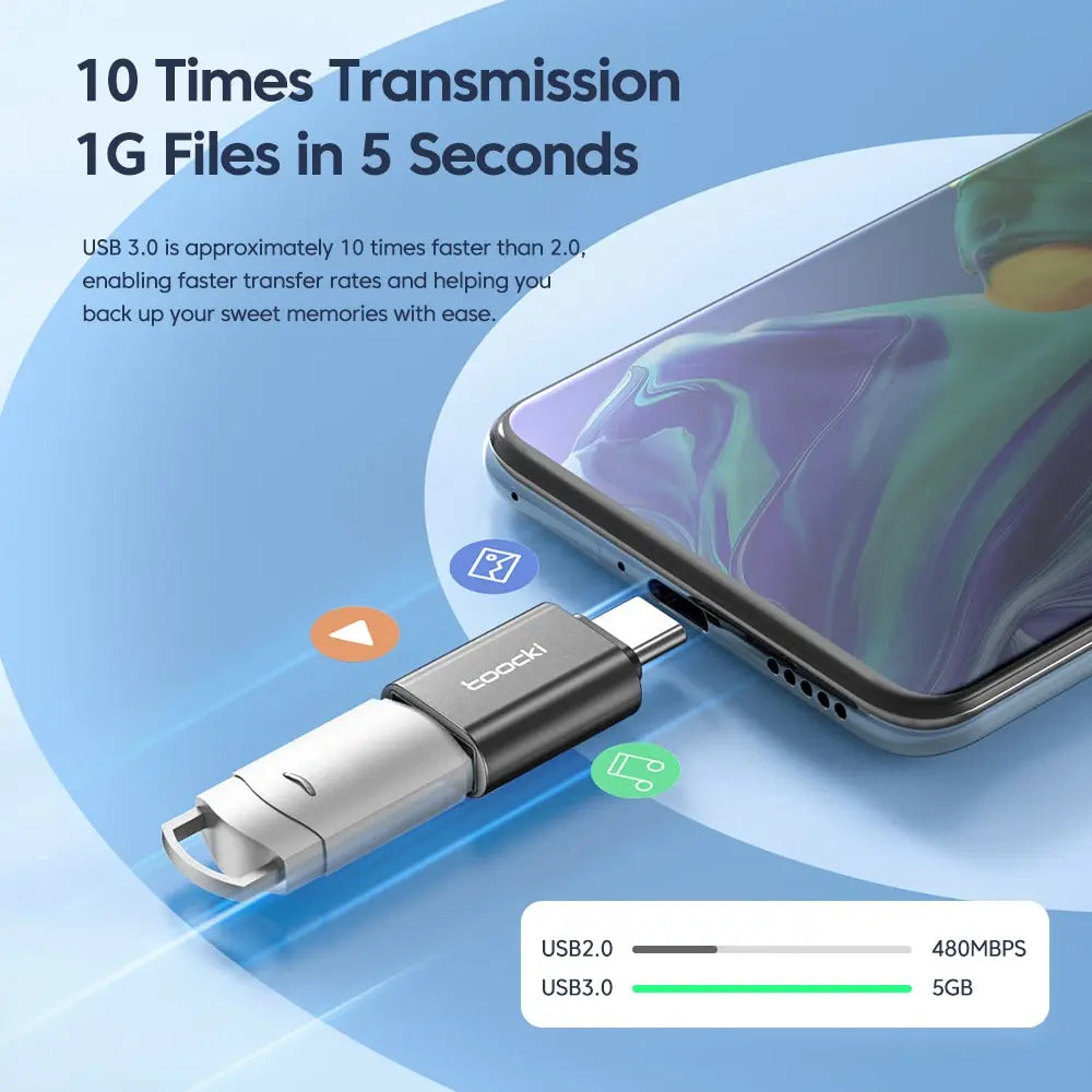 USB 3.0 to Type-C Adapter Micro to USB 2.0 OTG Converter for MacBook Samsung"