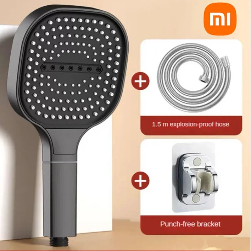 13cm High-Pressure Shower Head – 3 Modes Massage Spray with Filter