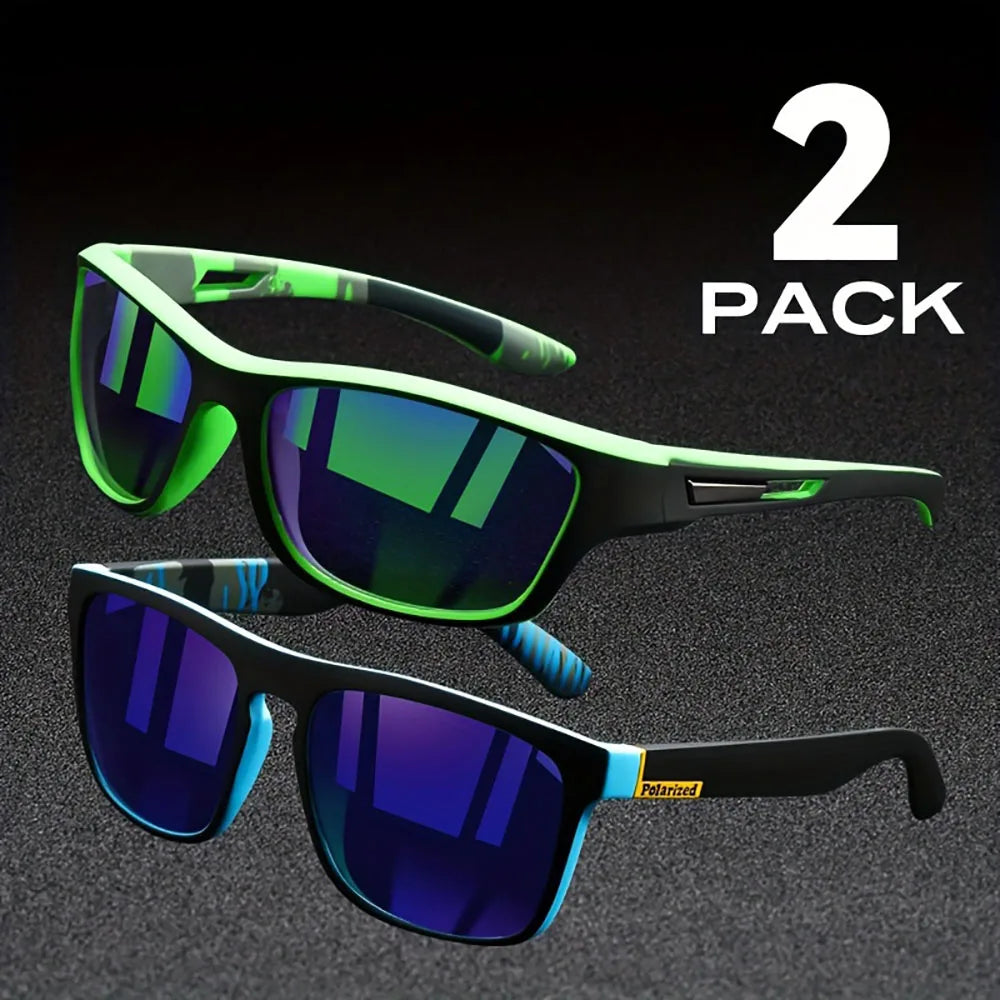 2PCS Polarized UV Sunglasses – Anti-Glare Summer Shades for Travel & Driving