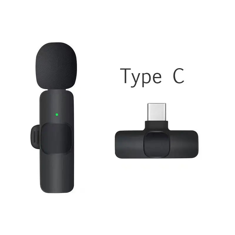 Wireless Lavalier Microphone Mini Clip-On Mic for iPhone & Android, Recording, Live, Gaming