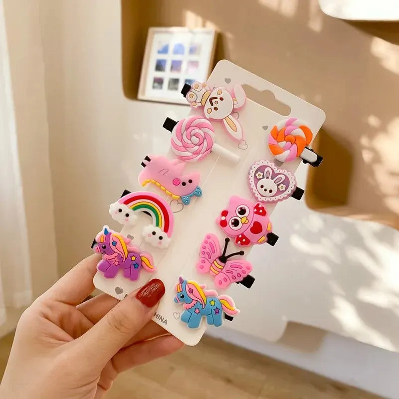 10PCS Girls Cute Unicorn Hair Clips Kids Hairpins Barrettes Accessories