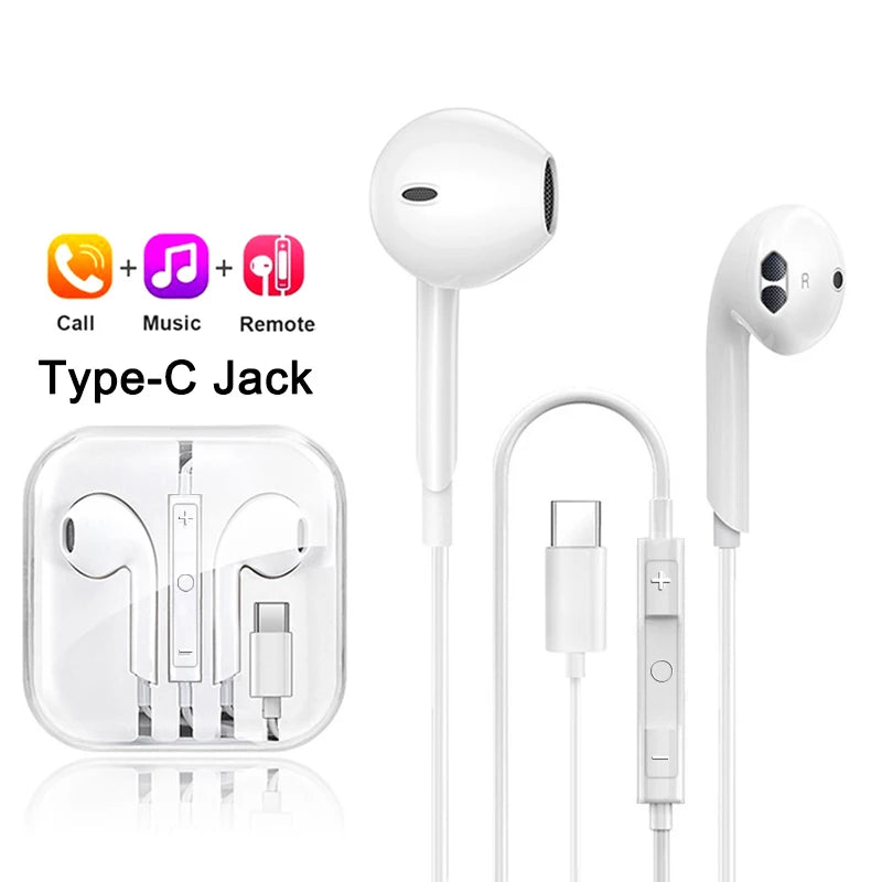 Original Type-C Wired Earphones For Xiaomi Mi 14 13 12 Pro Ultra, Redmi, Poco, Huawei, Samsung