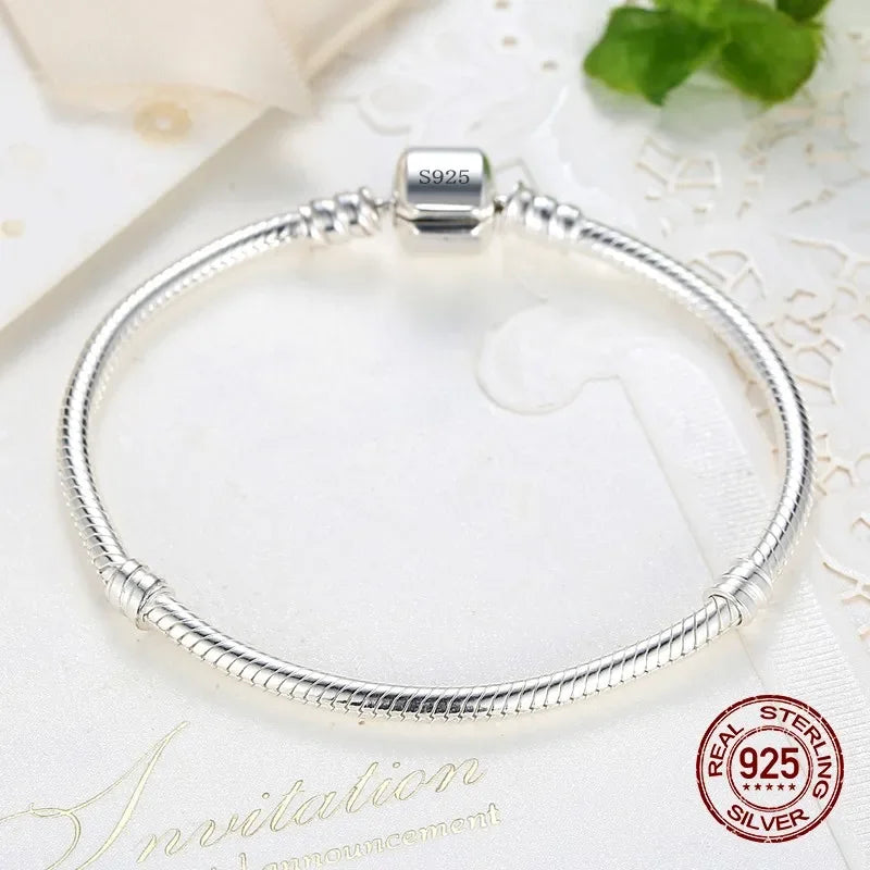 Handmade 925 Sterling Silver Snake Chain Bracelet for Women Fine Jewelry