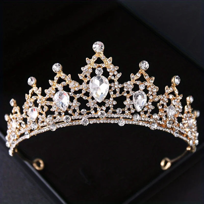 Crystal Bridal Tiara Silver Wedding Crown Diadem Headpiece Hair Jewelry