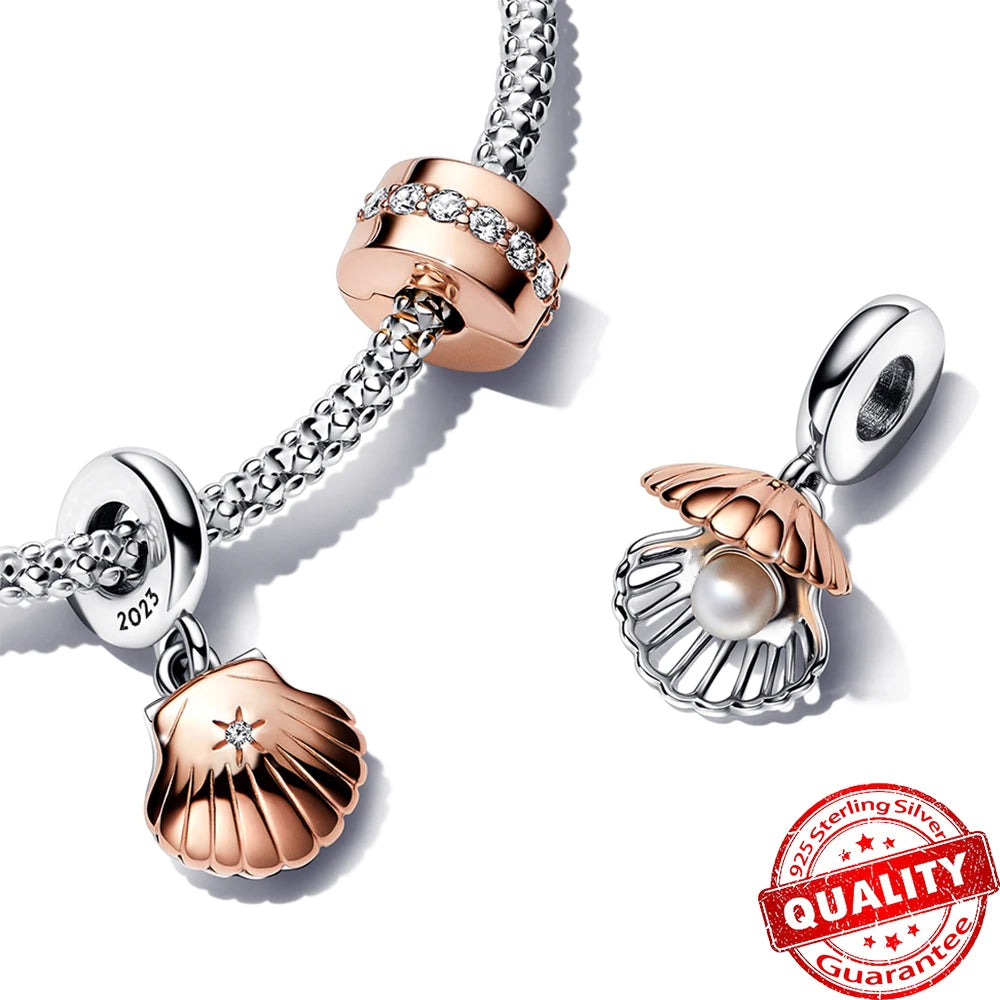 Rose Gold Heart Padlock Key Charm 925 Sterling Silver Bracelet Jewellery Gift