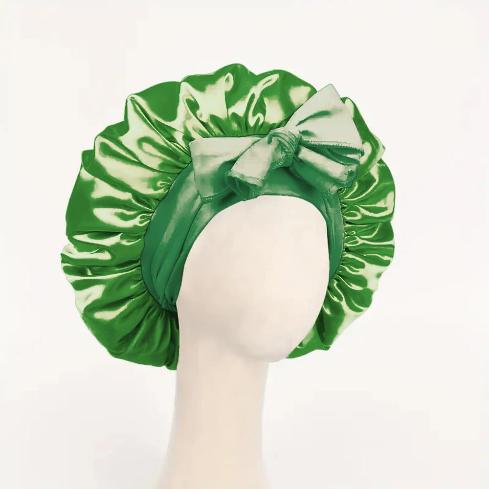 Adjustable Satin Silk Bonnet with Tie Band for Sleeping Hair Protection
