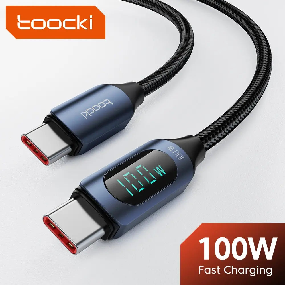 100W USB-C to USB-C PD Fast Charging Cable for MacBook iPad Xiaomi POCO