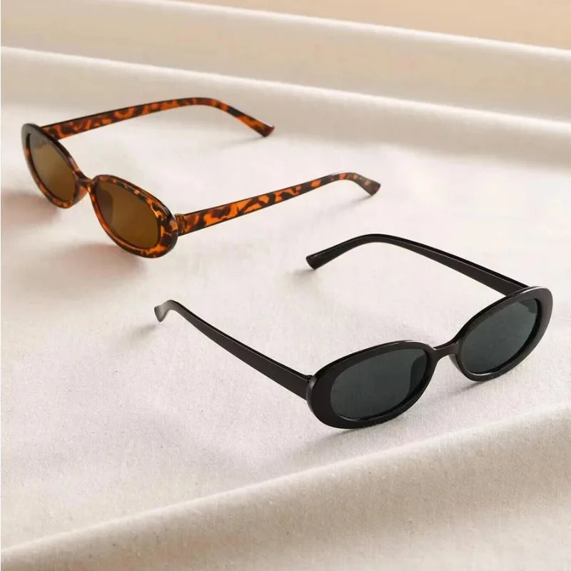 Retro Oval Sunglasses Unisex Metal Frame UV400 Classic Outdoor Eyewear