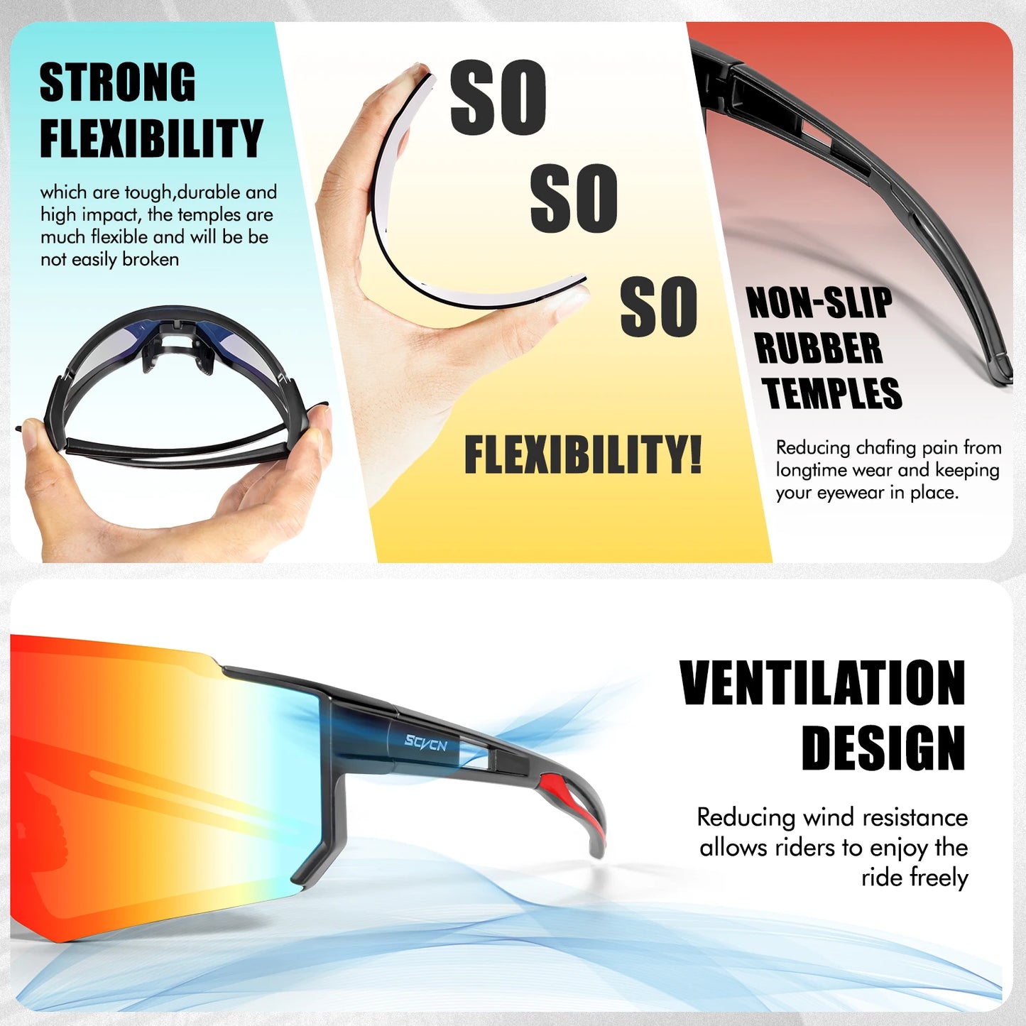 Men’s Sports Sunglasses – UV400 Protection for Cycling, Hiking, Golf & Outdoor Use