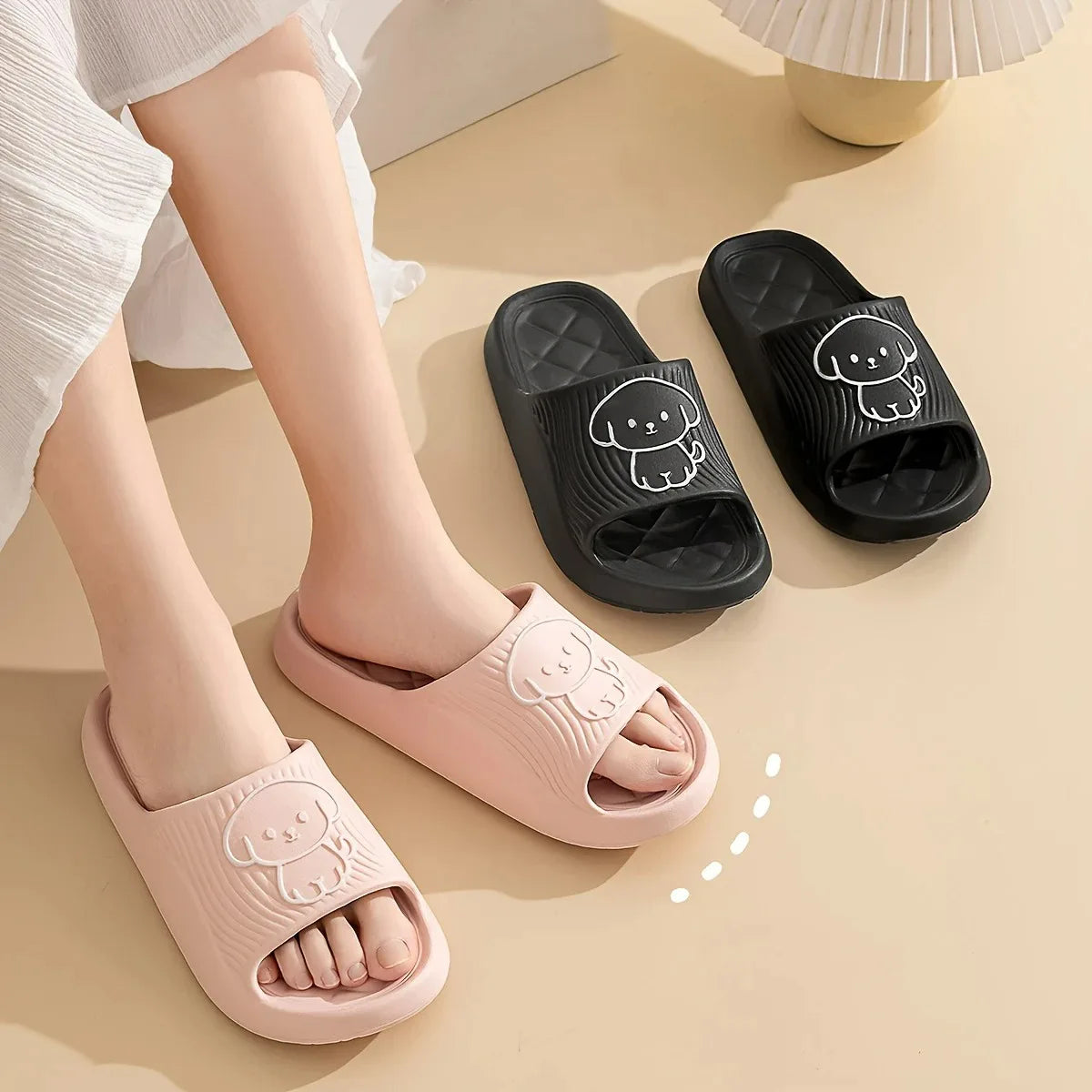Cute Couple Pillow Slippers Non-Slip EVA Indoor Bathroom Sandals