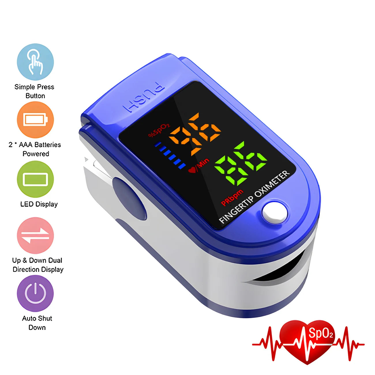 Portable Digital Finger Pulse Oximeter OLED Blood Oxygen & Heart Rate Monitor for Health Diagnostics"