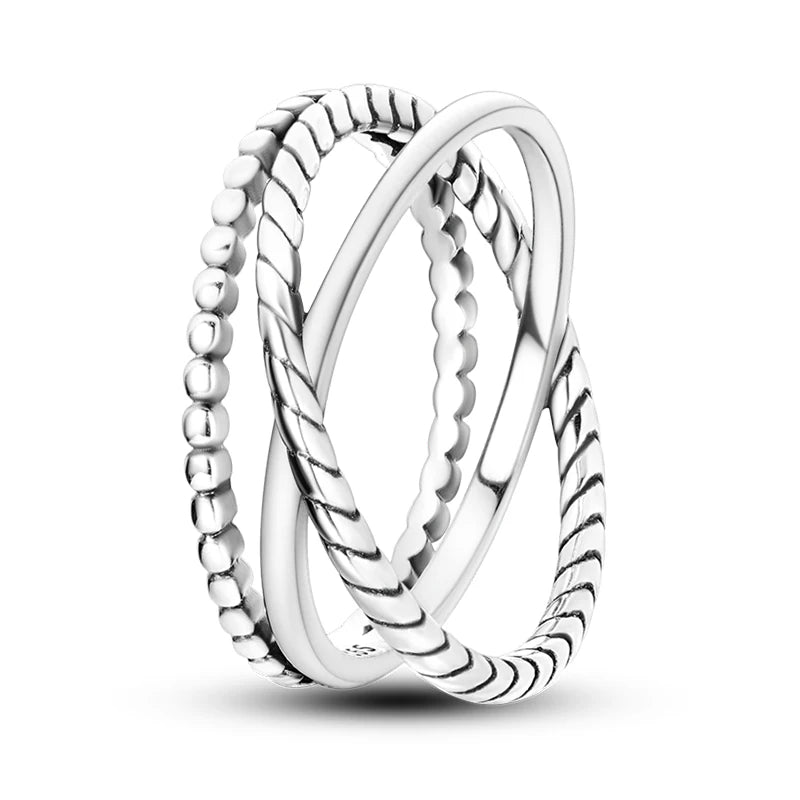 Silver Colour Star Zircon Ring for Women Wedding Engagement Gif