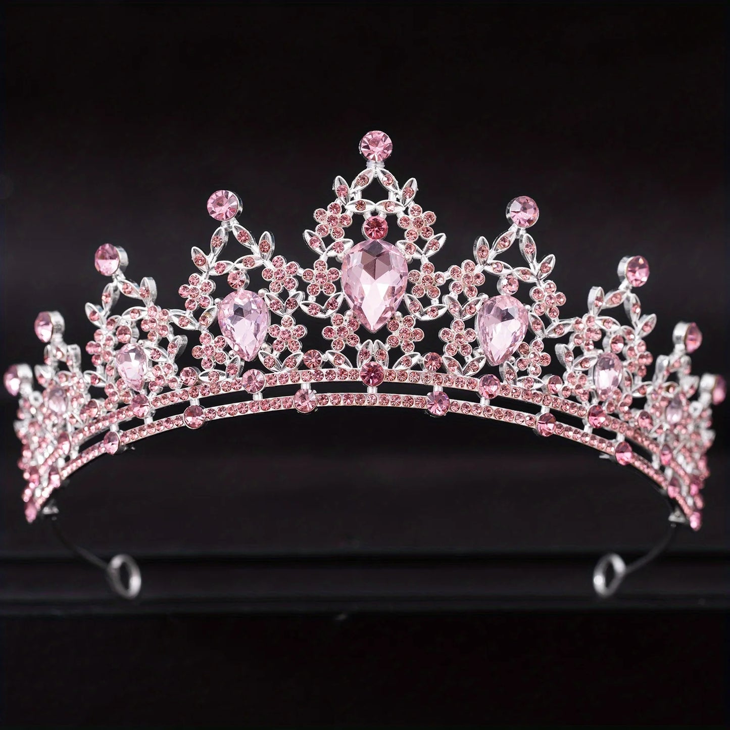 Crystal Bridal Tiara Silver Wedding Crown Diadem Headpiece Hair Jewelry