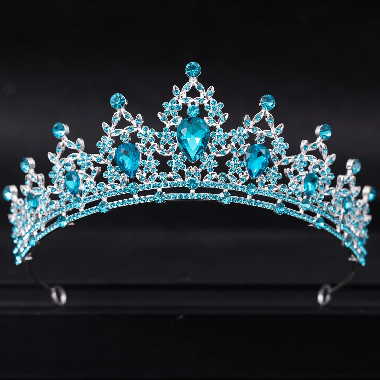 Crystal Bridal Tiara Silver Wedding Crown Diadem Headpiece Hair Jewelry