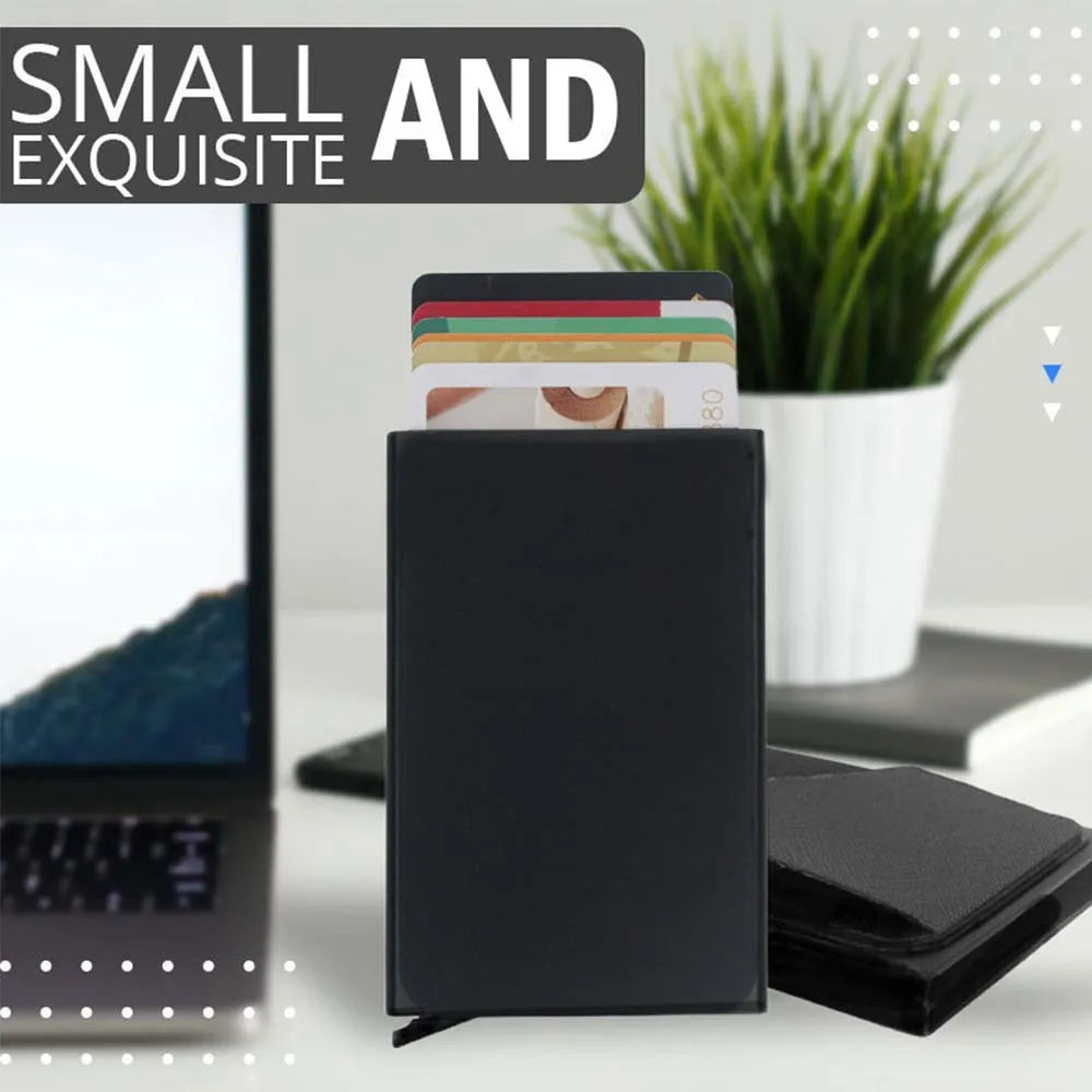 Slim Metal Card Holder Wallet Pop-Up Minimalist Wallet for Men/Women
