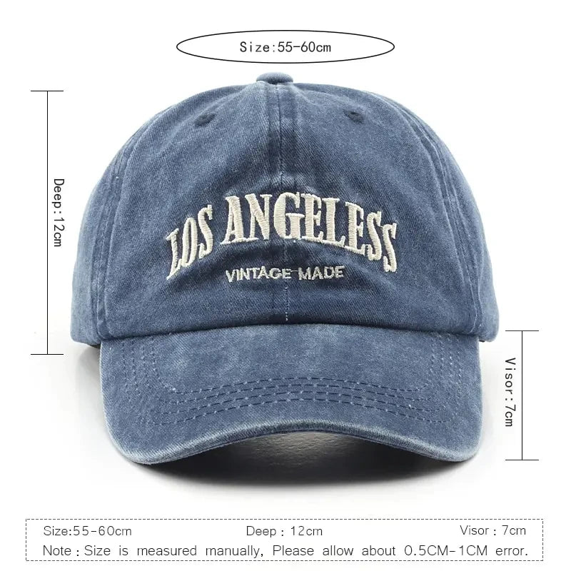 Unisex Cotton Baseball Cap – Embroidered Retro Adjustable Snapback Hat
