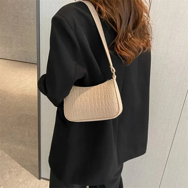 Luxury Felt Armpit Tote Fashionable Crescent & Square Handbag for Women