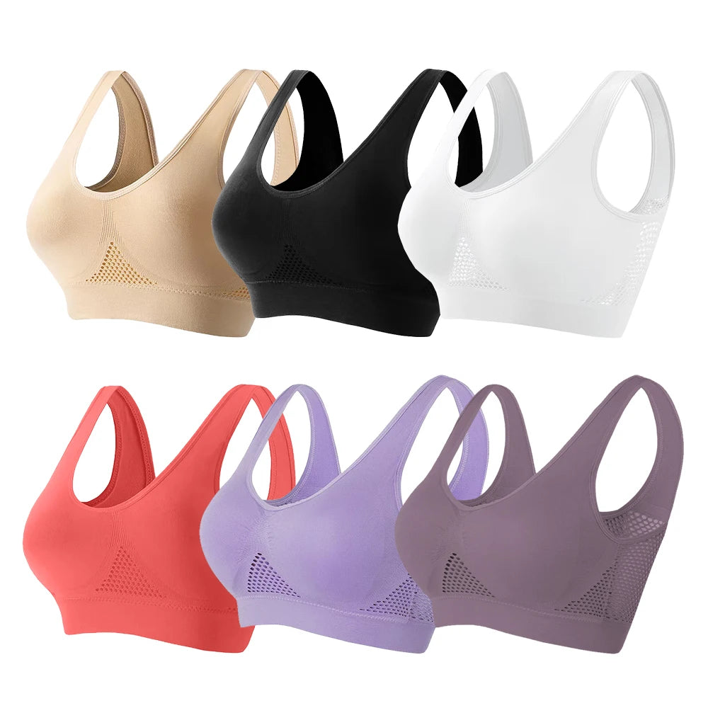 Women's Breathable Sports Bra Top Shockproof Padded Gym & Yoga Vest