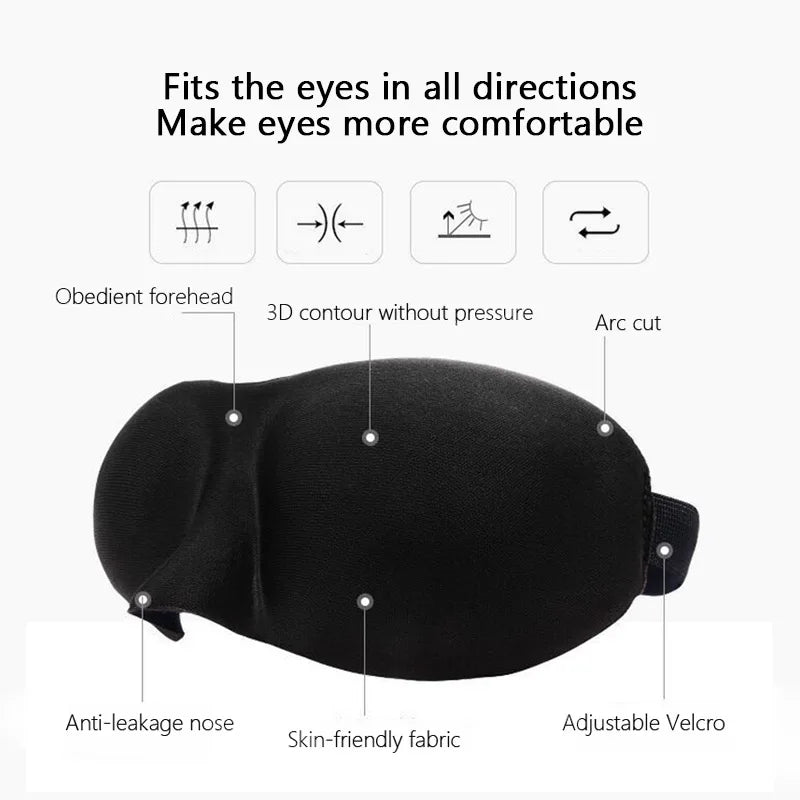3D Sleep Mask Light Blocking Eye Shade for Travel, Nap & Relaxation