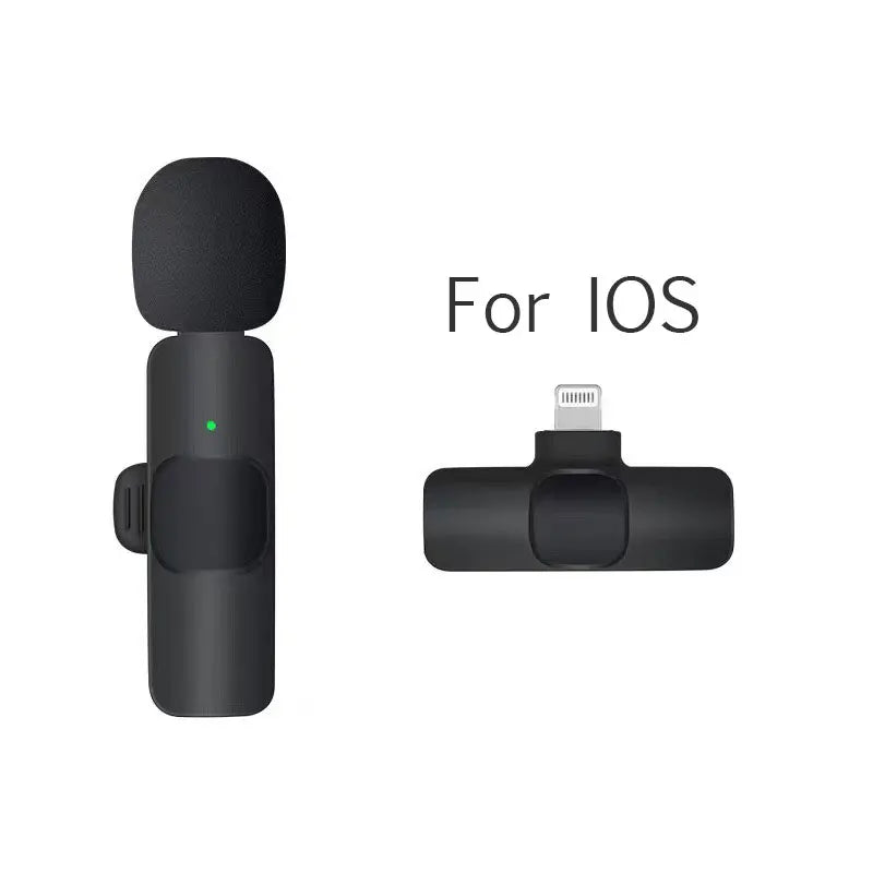 Wireless Lavalier Microphone Mini Clip-On Mic for iPhone & Android, Recording, Live, Gaming