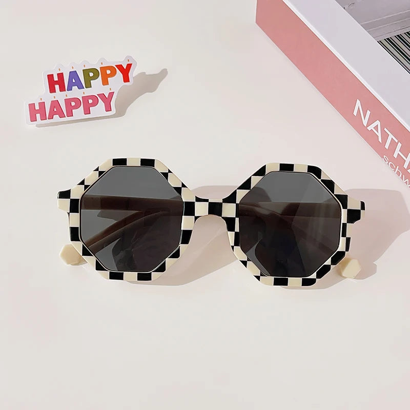 Kids Vintage Round UV400 Sunglasses Frosted Acrylic Fashion Shades