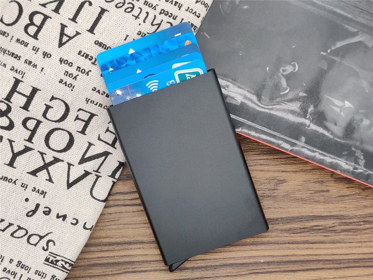 Slim Metal Card Holder Wallet Pop-Up Minimalist Wallet for Men/Women