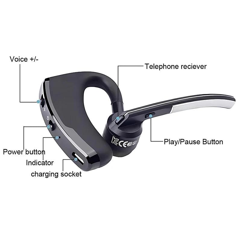 New V8 Wireless Bluetooth Single Earphone Headset Handsfree samsung iphone