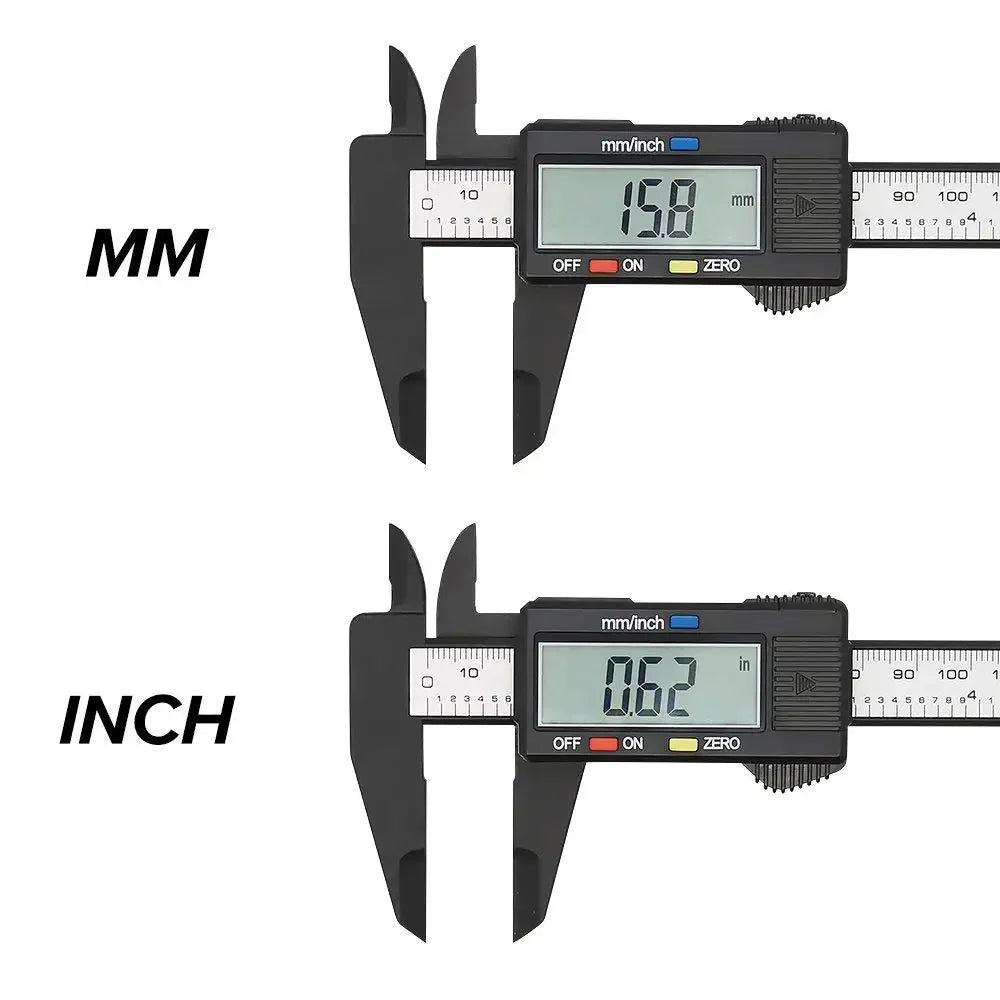 150mm/100mm Electronic Digital Caliper Carbon Fiber Vernier Micrometer Measuring Tool"