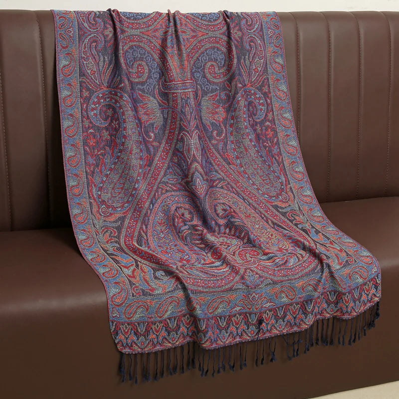 Women's Cashmere Pashmina Shawl Warm Winter Scarf Wrap with Elegant Print