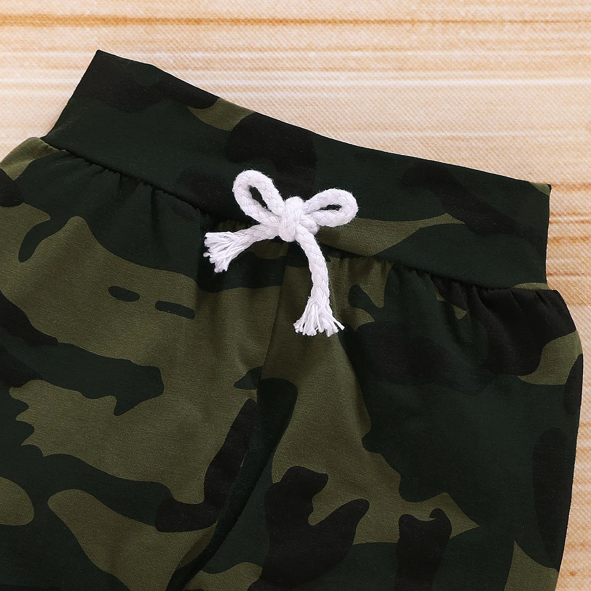 Newborn Baby Boy Summer Outfit Romper + Camouflage Pants + Hat 3PCS Set