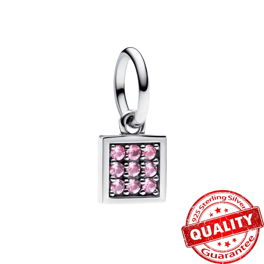 925 Silver Lucky Star & Heart Dice Bow Dangle Charm for Bracelet Gift