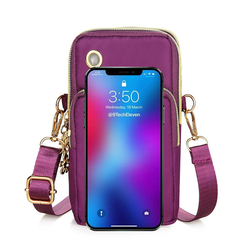 Women's Crossbody Mini Phone Bag Neck Hanging Pouch Coin Purse Holder