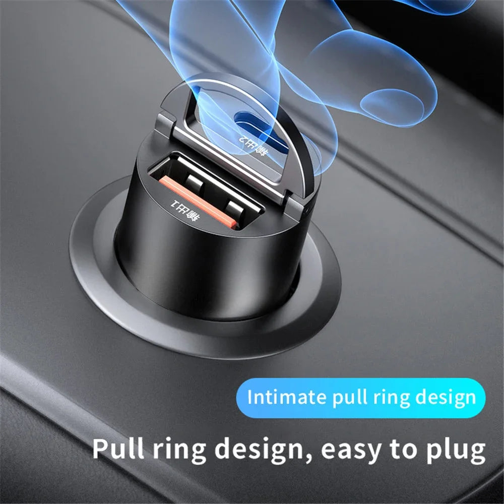 200W Dual USB Car Charger – Fast Charging 12-24V Cigarette Lighter Adapter