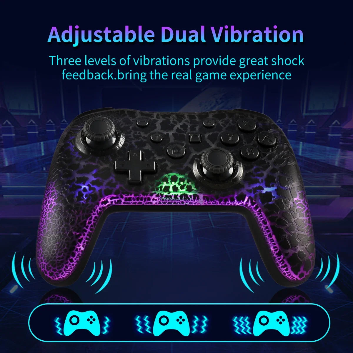 GAMINJA RGB Wireless Gamepad CRACK PROCESS For Nintendo Switch TV Box PS3 Joystick Six Axis Gyroscope Dual Vibration