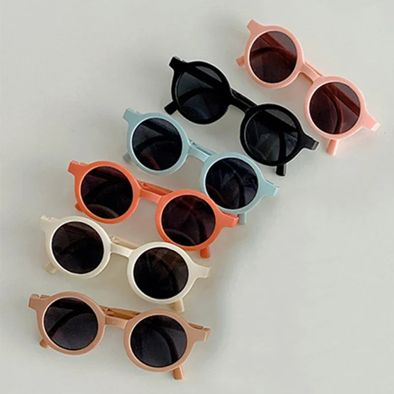 Foldable Kids Round Sunglasses – Cute UV400 Shades for Boys & Girls