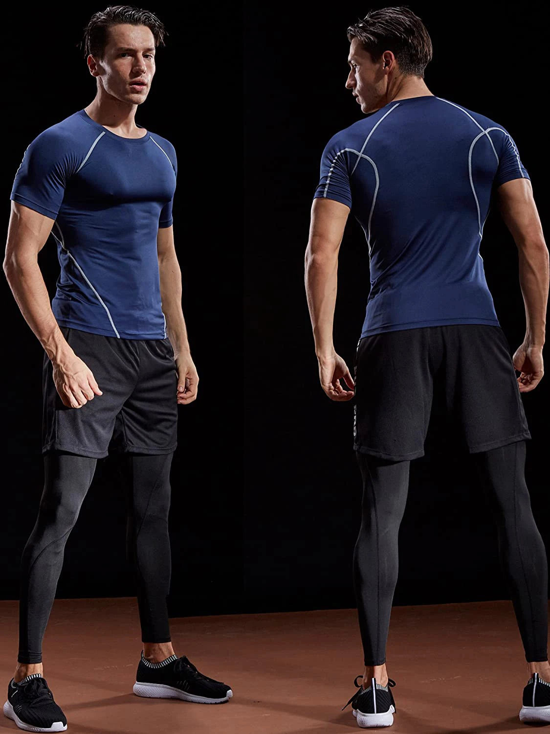 Men's Compression T-Shirt Quick-Dry Running Gym Workout Sportswear