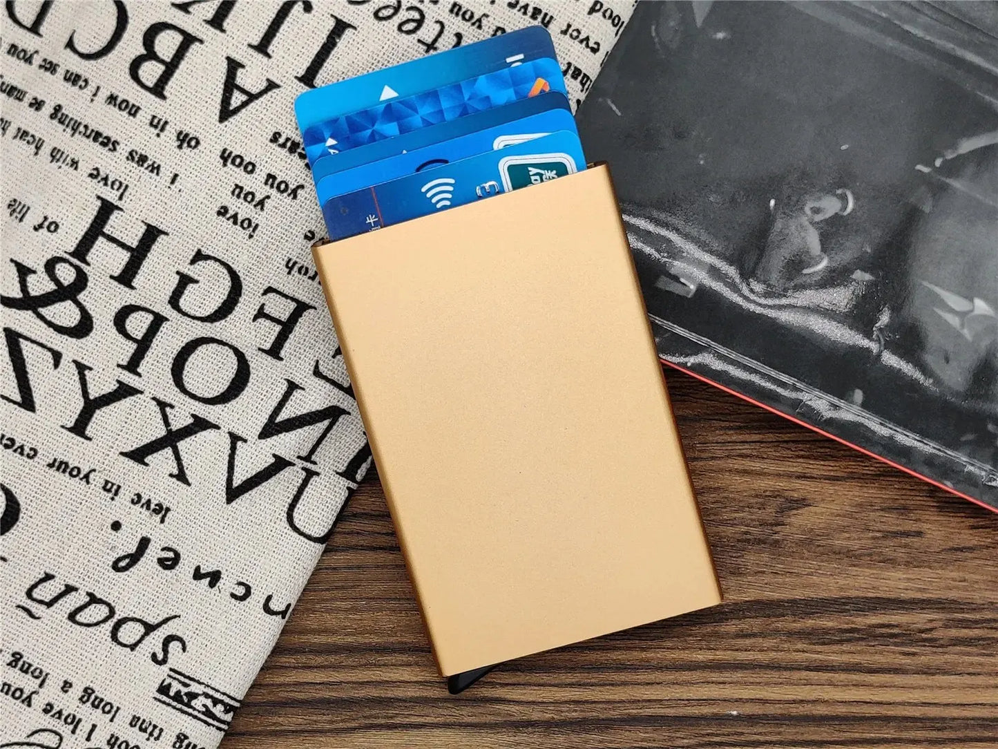 Slim Metal Card Holder Wallet Pop-Up Minimalist Wallet for Men/Women