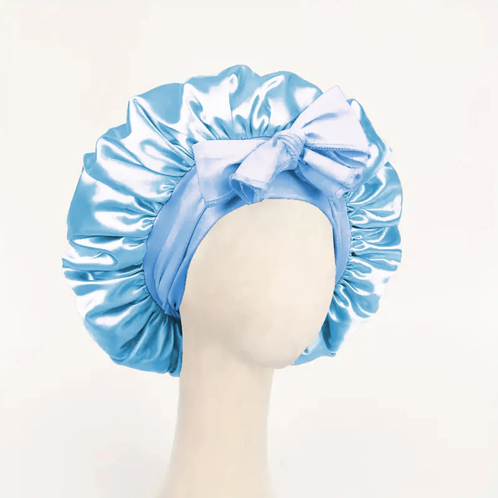 Adjustable Satin Silk Bonnet with Tie Band for Sleeping Hair Protection