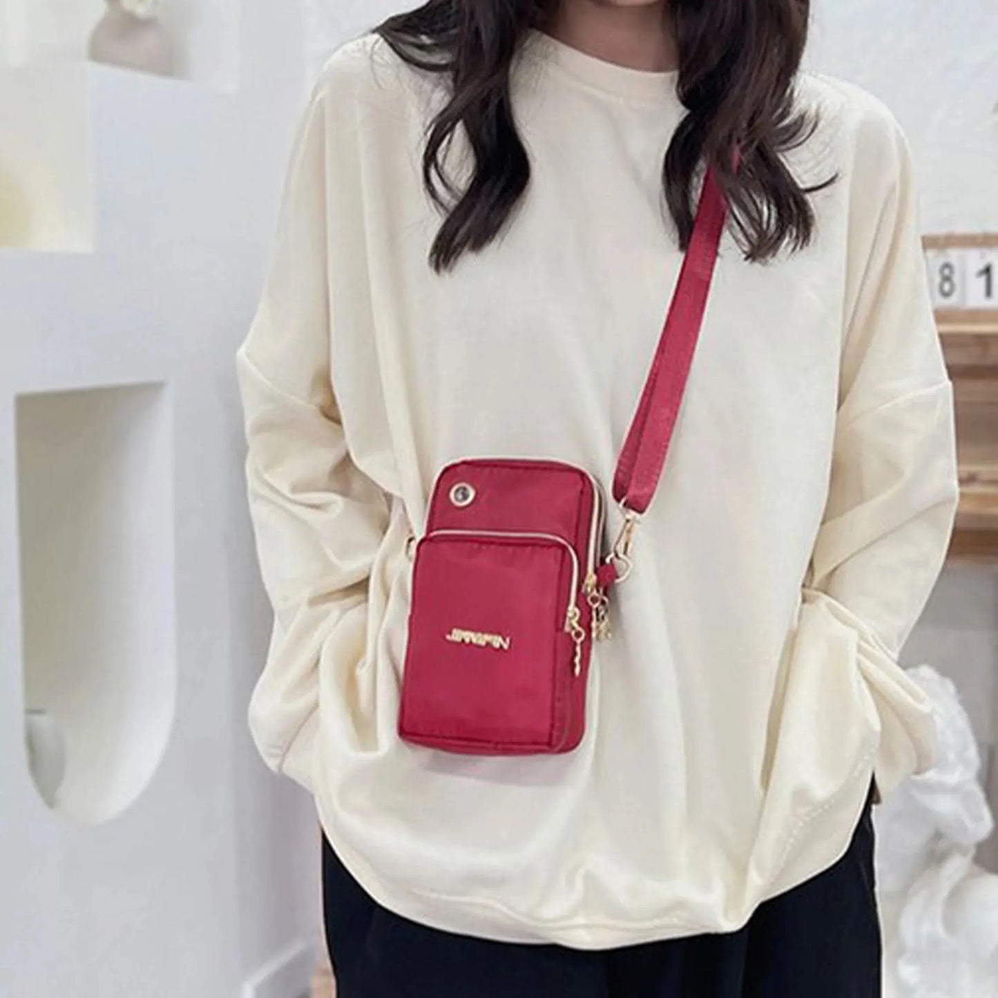 Women's Crossbody Mini Phone Bag Neck Hanging Pouch Coin Purse Holder