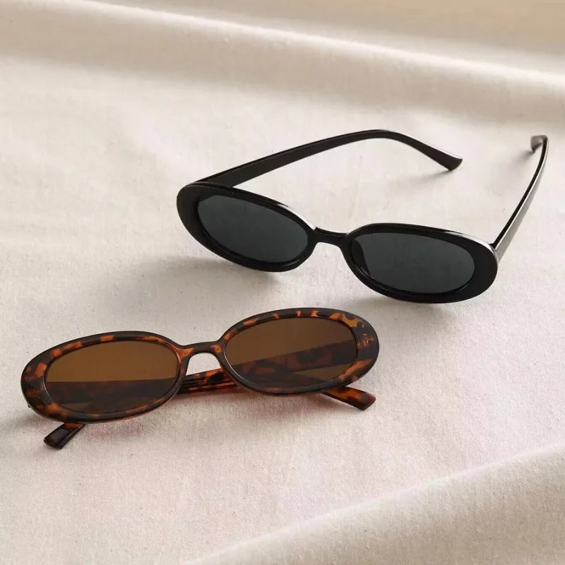 Retro Oval Sunglasses Unisex Metal Frame UV400 Classic Outdoor Eyewear