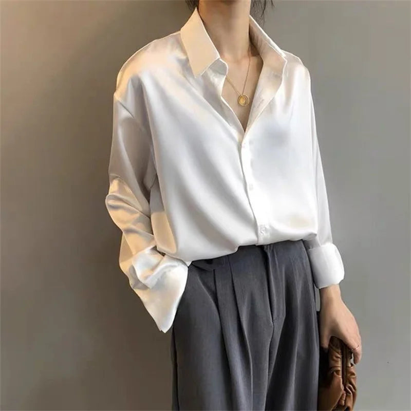 Sophisticated Lady Blouse Versatile Long Sleeve Shirt