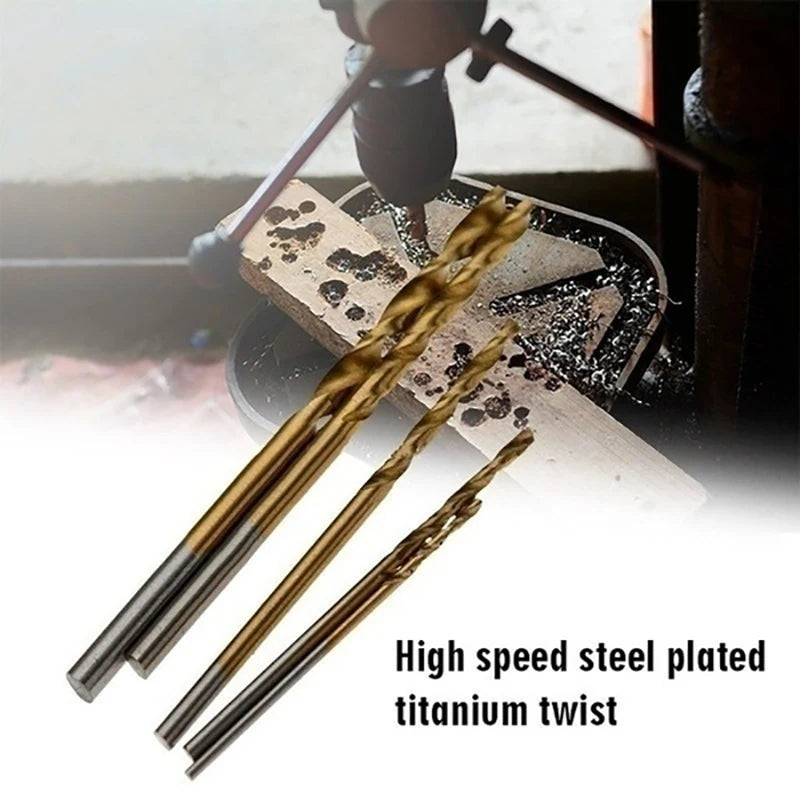Titanium Coated Drill 100/50Pcs Bits HSS High Speed Steel Set Tool Quality Power Tools 1/1.5/2/2.5/3mm