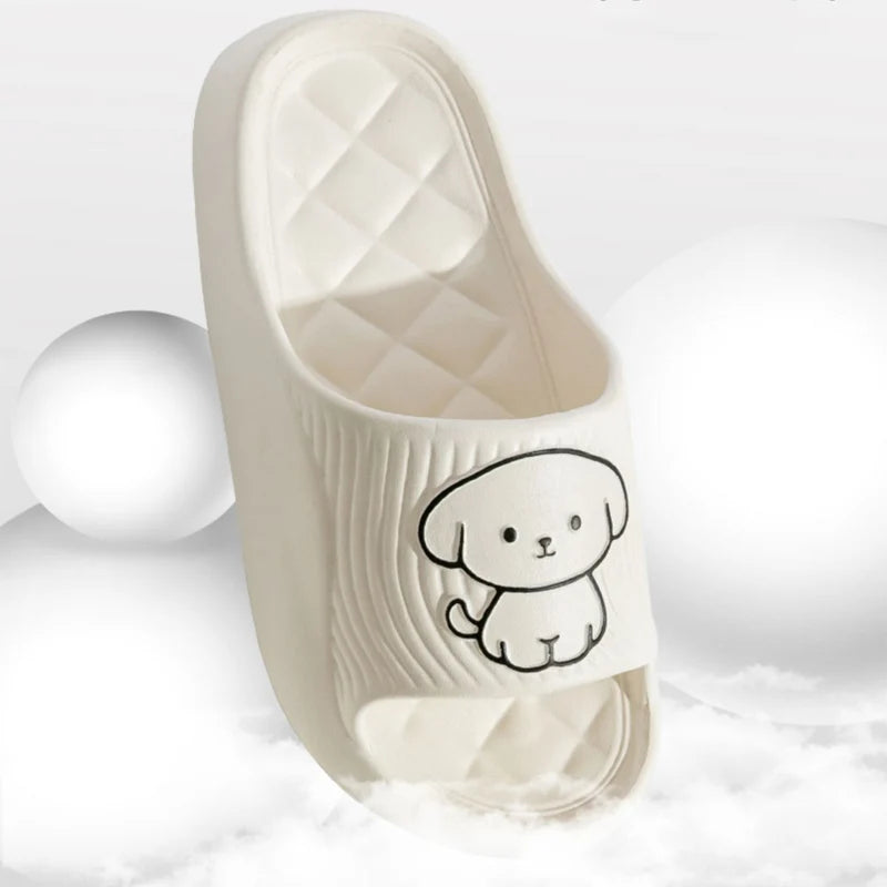 Cartoon Puppy Soft Slides Non-Slip Sandals for Men & Women Summer Use