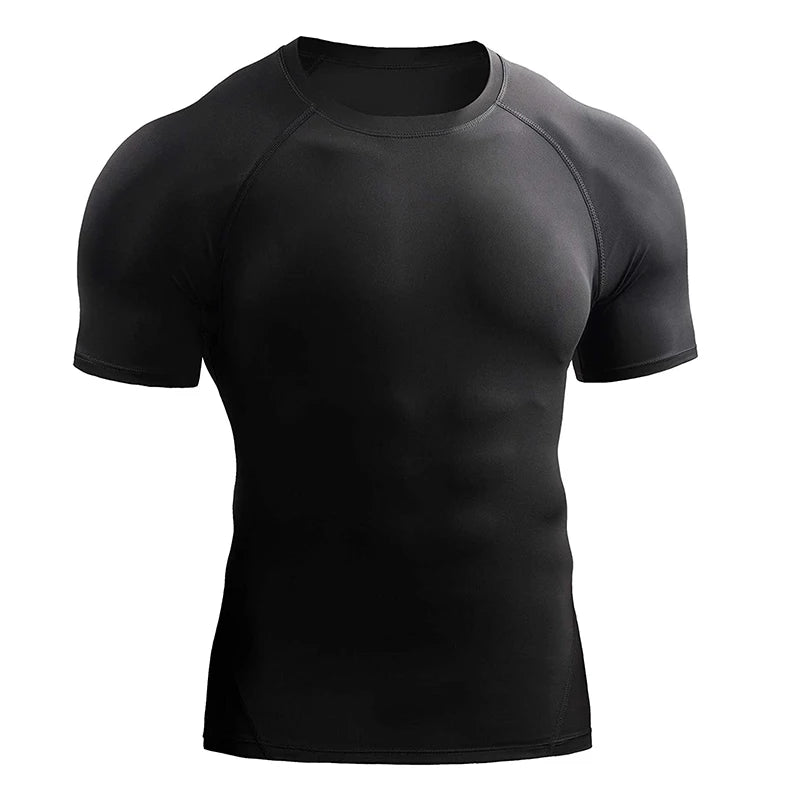 Men's Compression T-Shirt Quick-Dry Running Gym Workout Sportswear