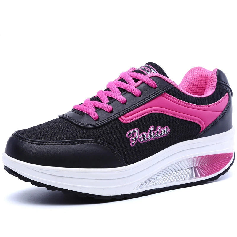 Women's Platform Sneakers Fashion Vulcanized Walking Shoes Plus Size